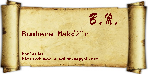 Bumbera Makár névjegykártya
